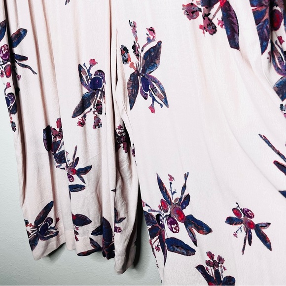 Free People Dream Big Blush Pink Floral Cutout Wide Leg Sleeveless Jumpsuit - Picture 4 of 6